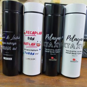 tumbler custom led suhu/grafir/sablon/terima jasa sablon